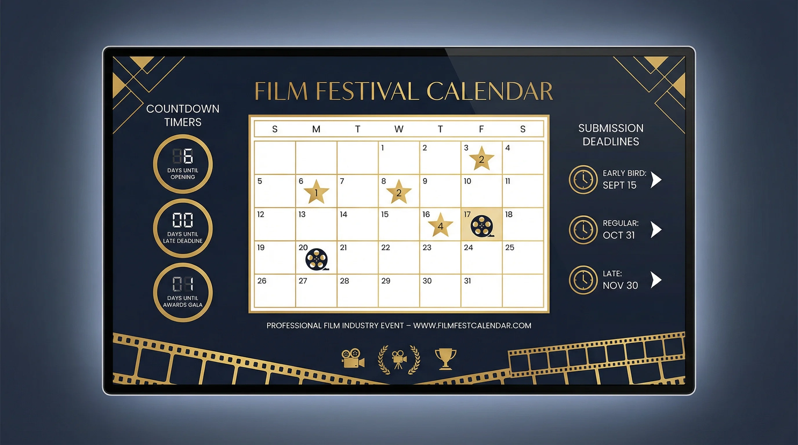 电影节日历与提交截止日期规划表